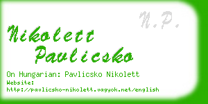 nikolett pavlicsko business card